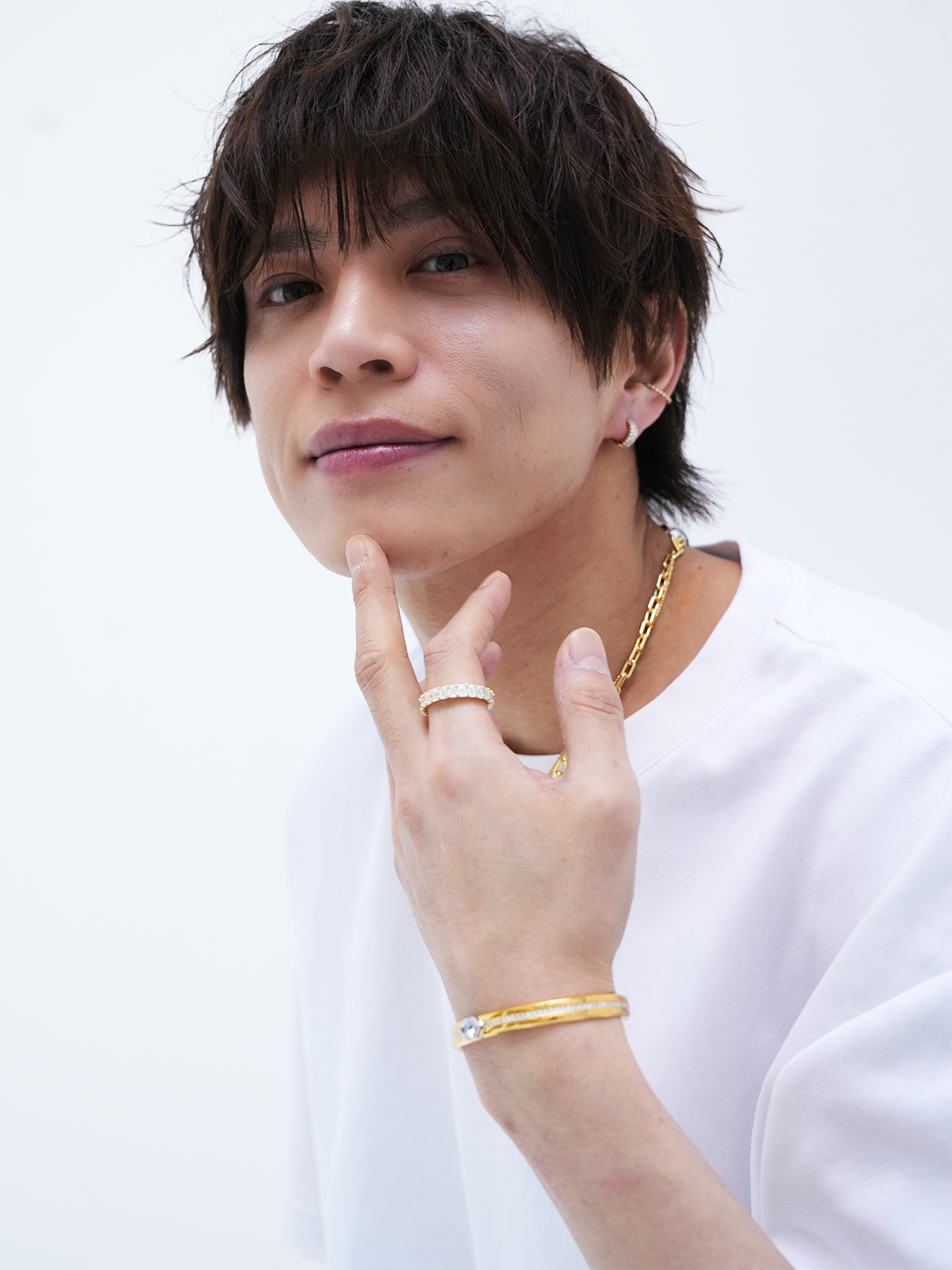 K18・ダイヤパヴェフープピアス/片耳