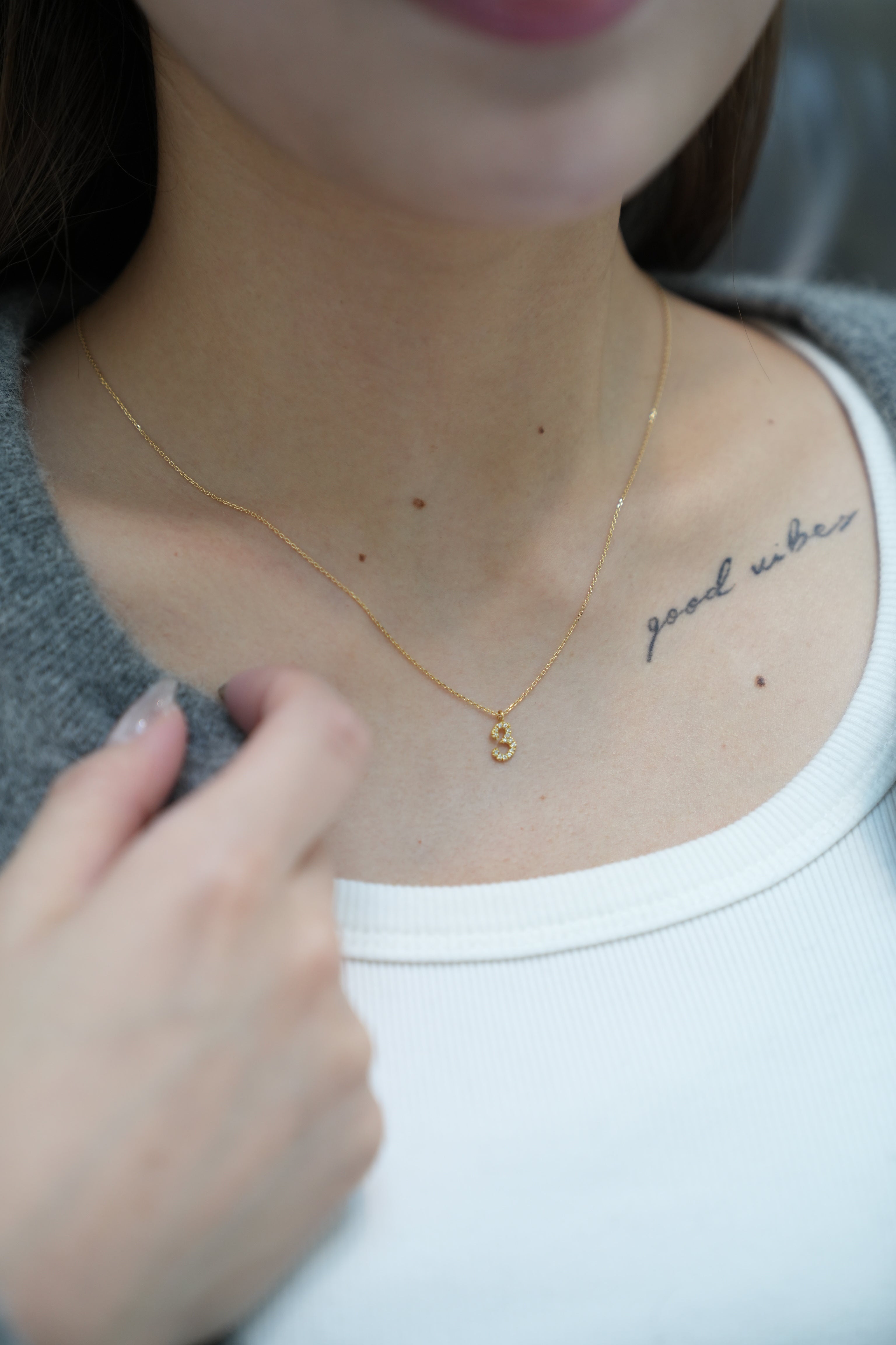 K18・ダイヤモンドナンバーペンダント