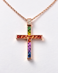 マルチカラーサファイヤクロスペンダント