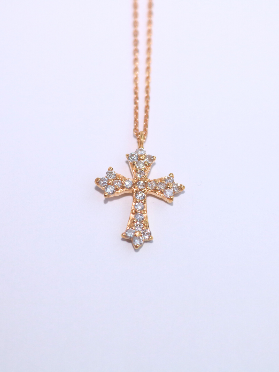 K18・ダイヤモンドクロスペンダント