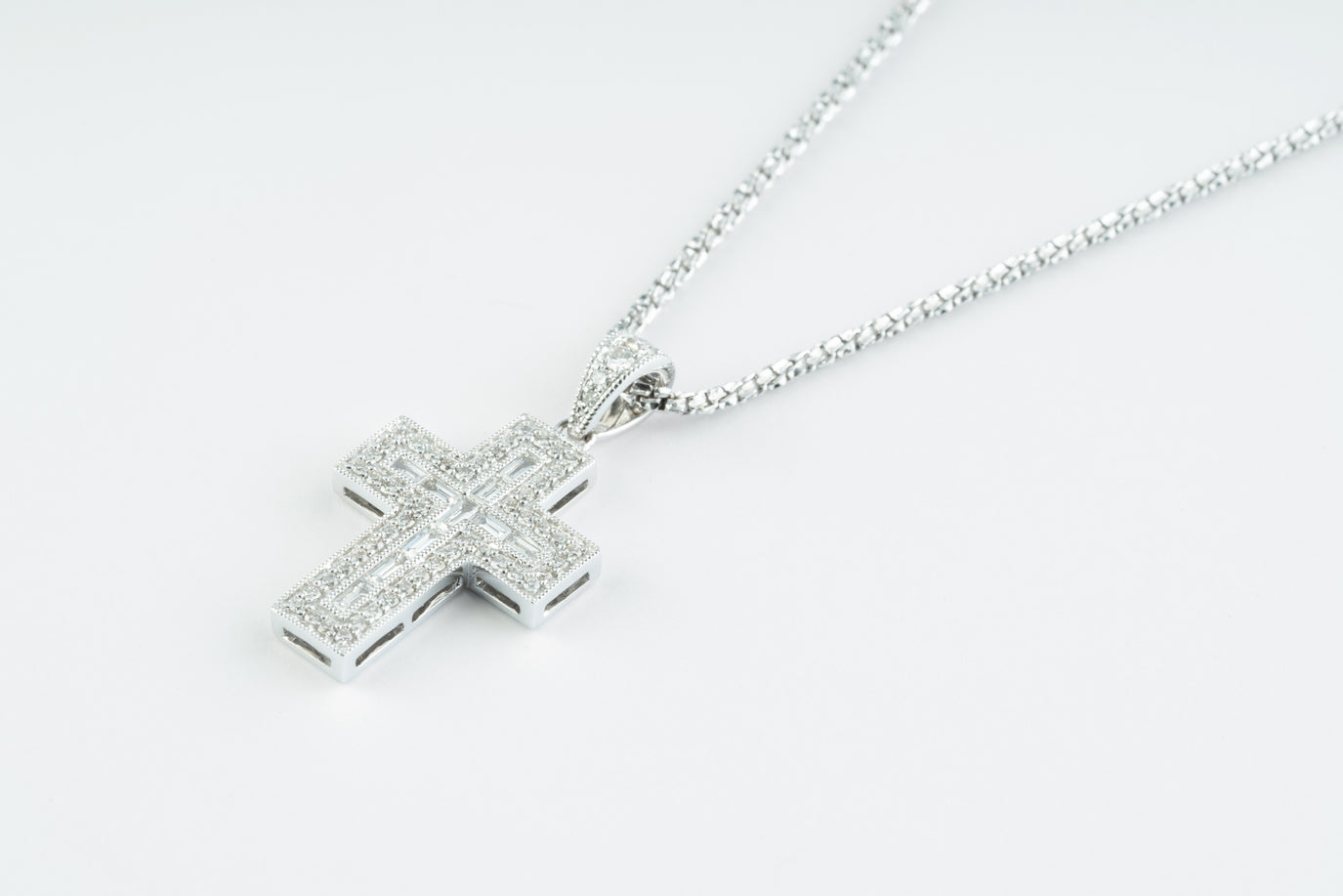 メンズK18WG✝️ダイヤ0.50ct✨ペンダントトップ⚠️　クロスペンダントトップ